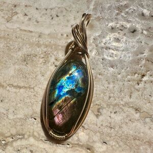 14k Gold filled Labradorite Necklace Pendant